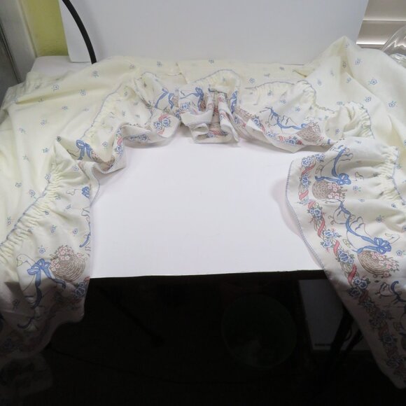 Vintage Country Goose/Ribbon Goose Tiered Curtain Valence 1980s Ducks Geese #1 - Picture 6 of 9